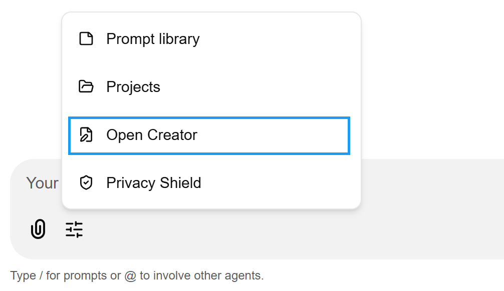 Open the Creator