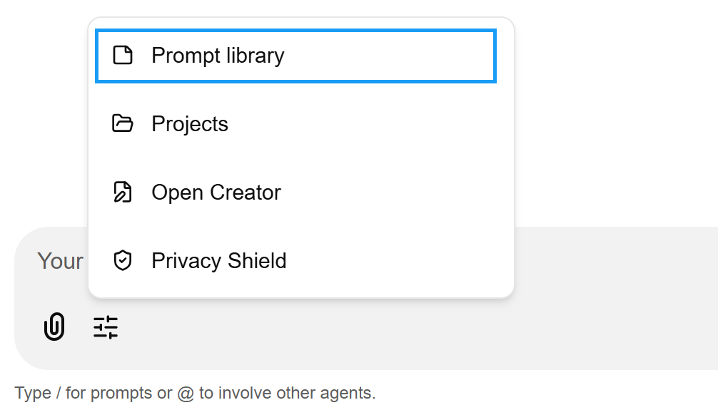 Prompt Library in chat