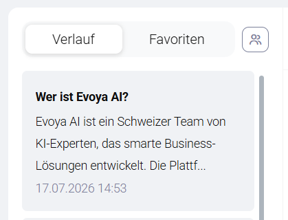 Seitenleiste mit Verlauf und Favoriten