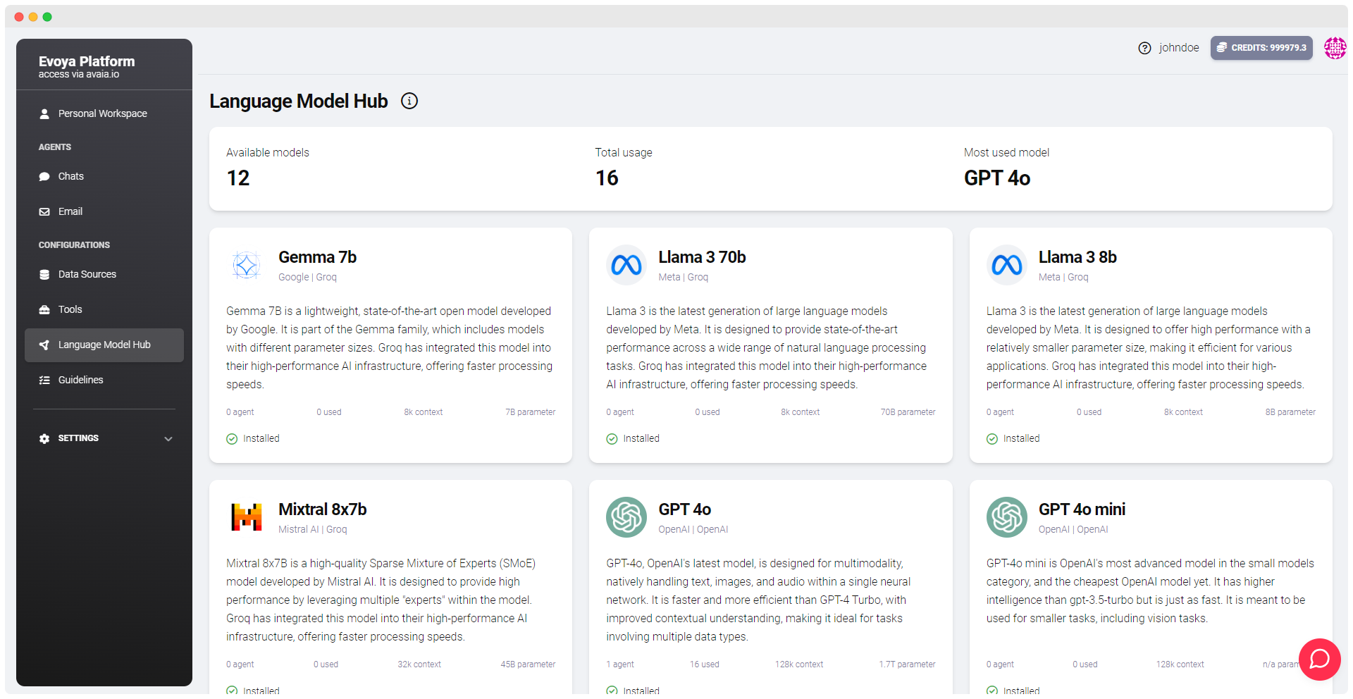 Language Model Hub